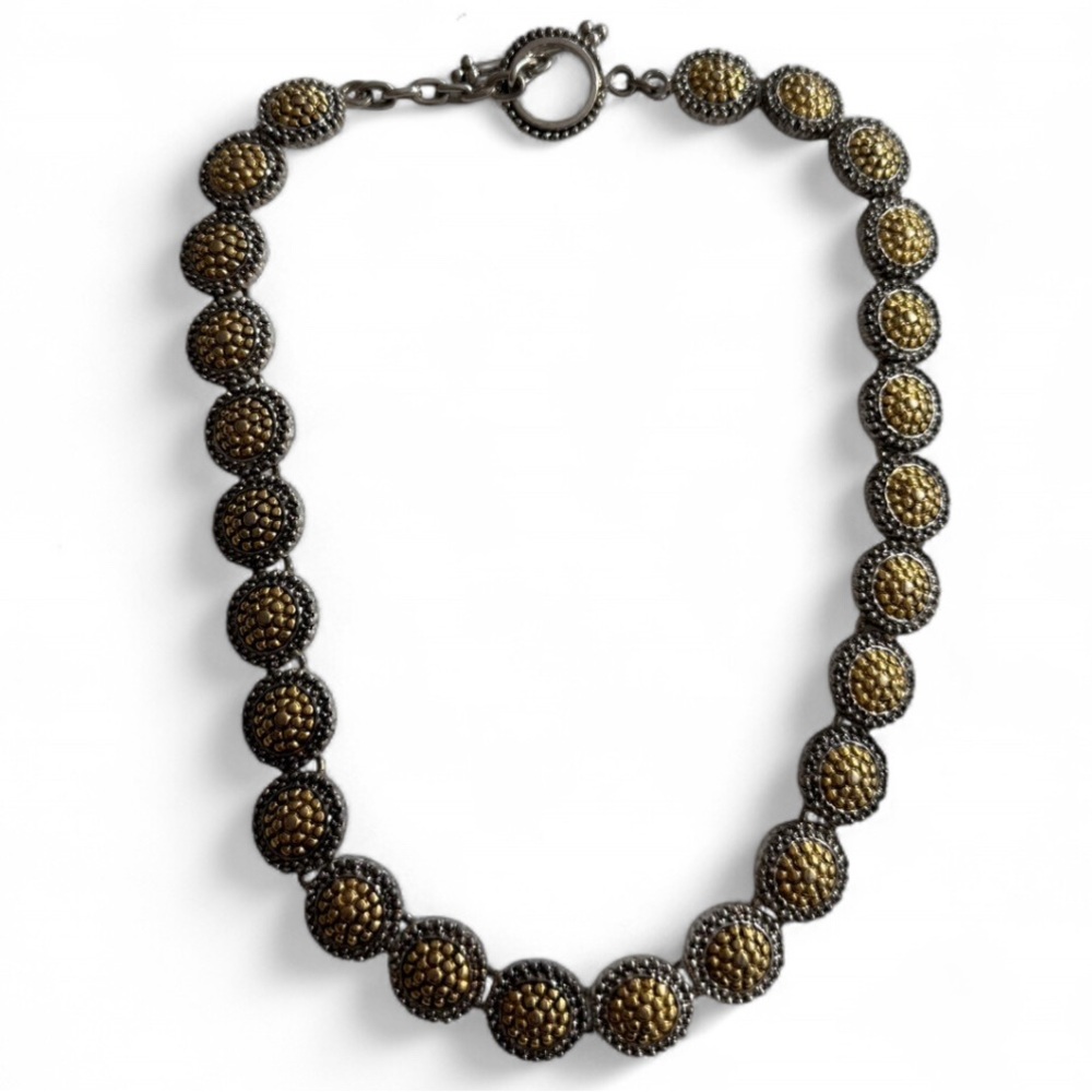 Vintage Gold Beaded Coin Necklace